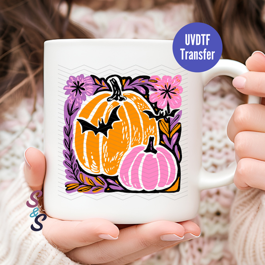 Bats & Pumpkins Til Mug UVDTF Transfer D245