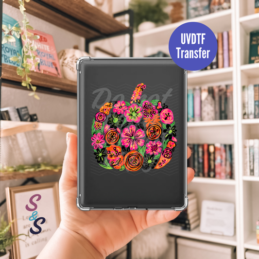 Floral Pumpkin Kindle UVDTF Transfer K103