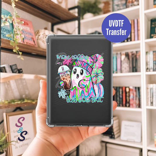 More Coffee Less Boo Ghost Kindle UVDTF Transfer K109