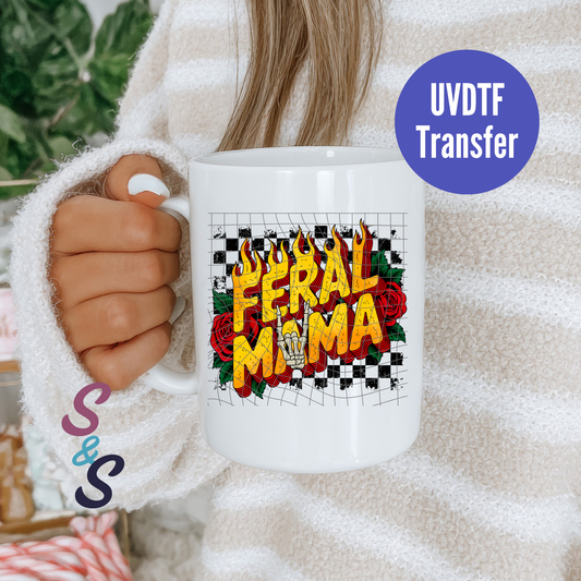 Feral Mama Mug UVDTF Transfer
