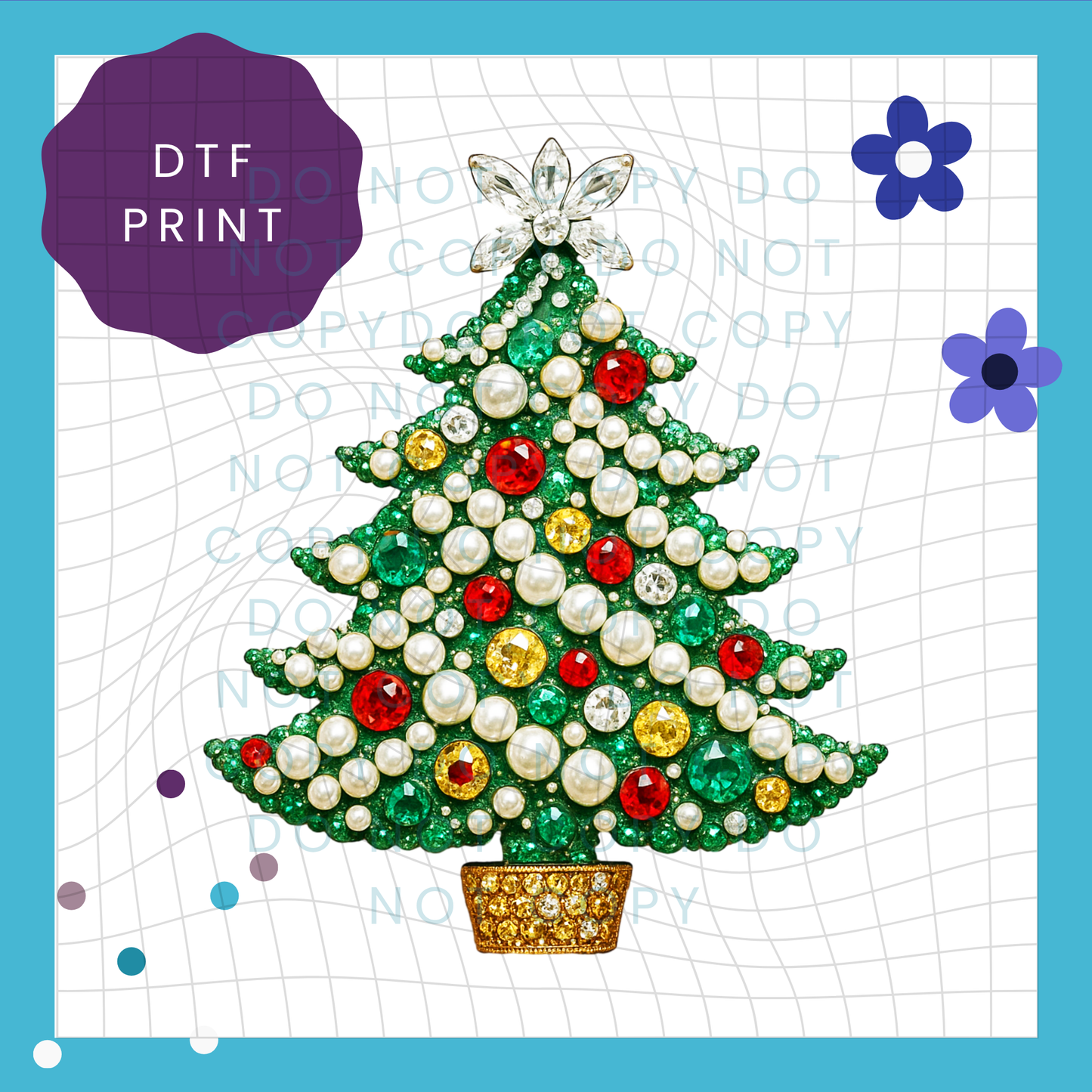 Jewel Christmas Tree Direct To Film Print Transfer (DTF) 4002