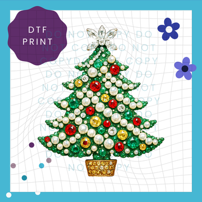 Jewel Christmas Tree Direct To Film Print Transfer (DTF) 4002