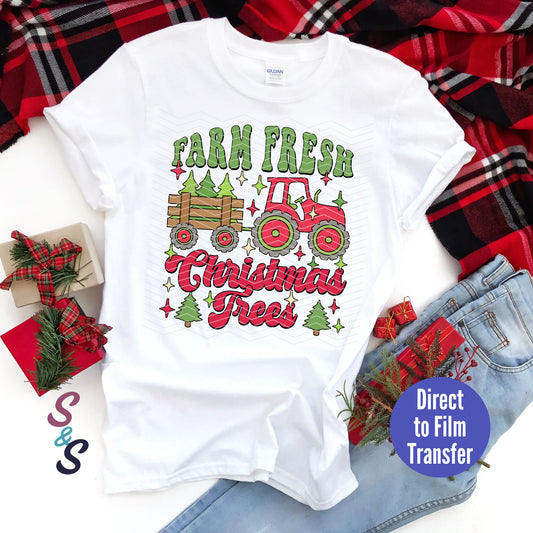 Farm Fresh Christmas Trees - Bold -  Direct To Film Print Transfer (DTF)