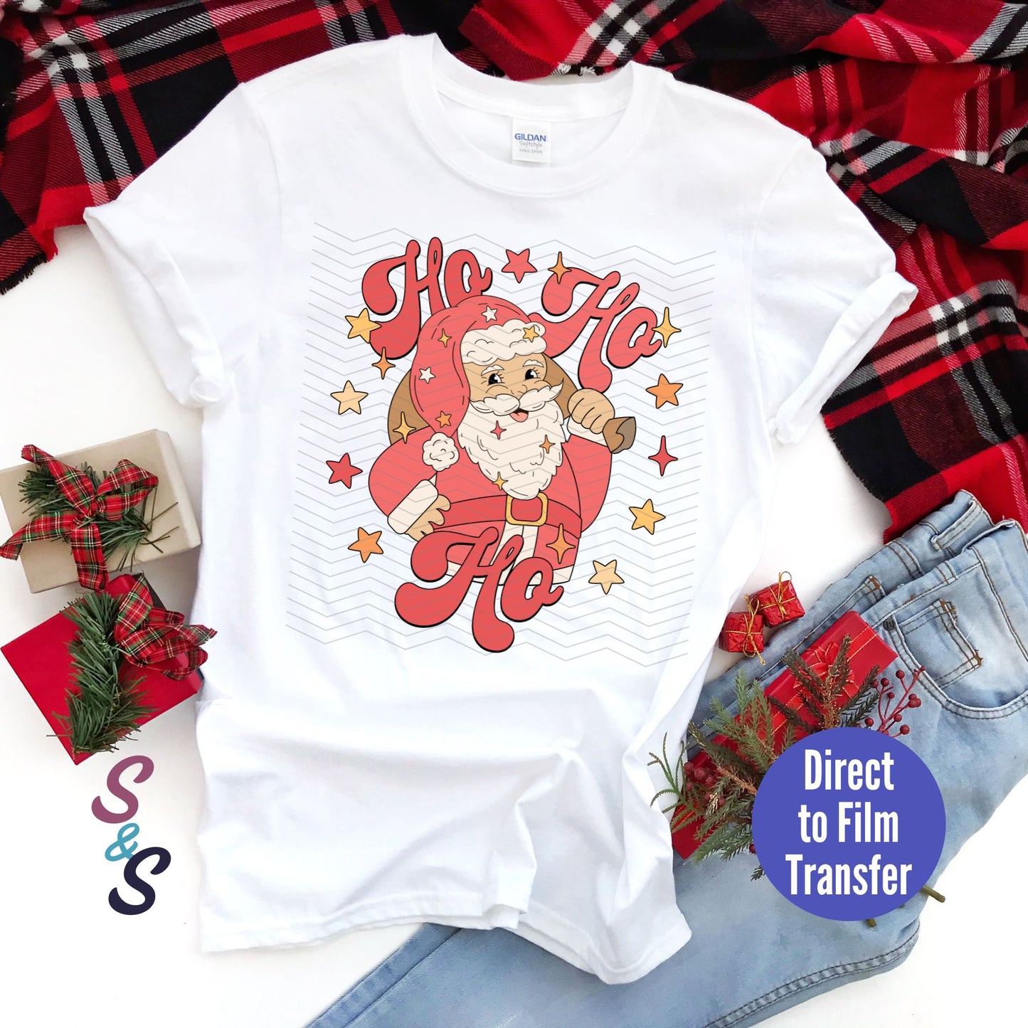 Ho Ho Ho Santa - Classic - Direct To Film Print Transfer (DTF)