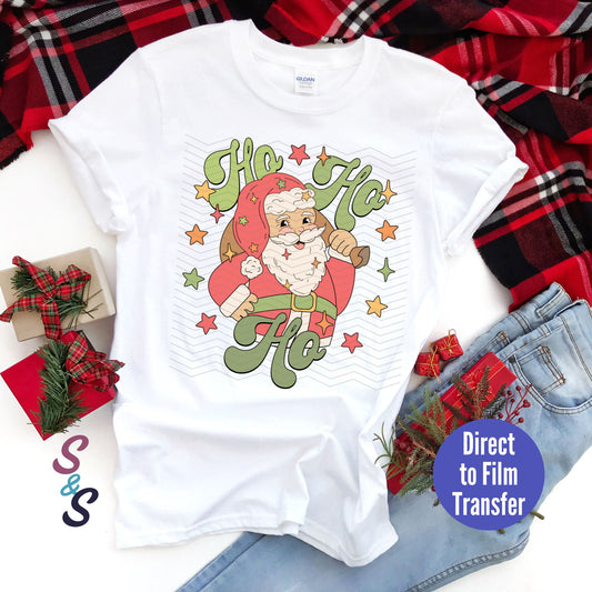 Ho Ho Ho Santa - Retro - Direct To Film Print Transfer (DTF)