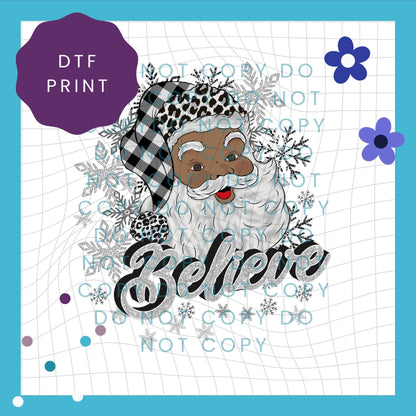 Silver Santa Sublimation Print Transfer 4007