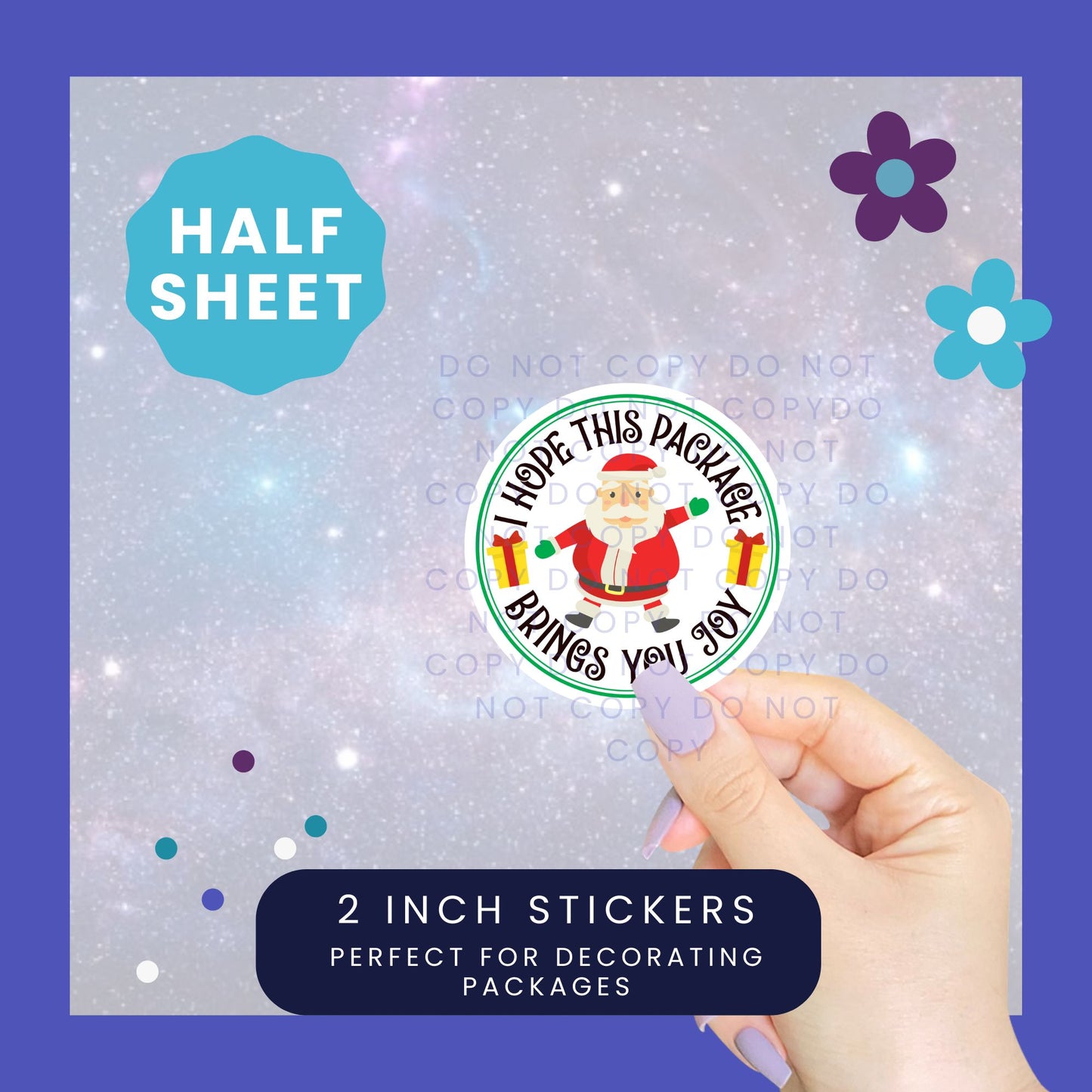 I Hope This Package Brings You Joy- Christmas Packaging Sticker Half Sheet