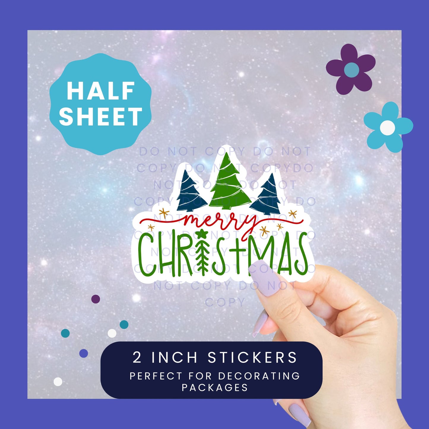 Merry Christmas - Christmas Packaging Sticker Half Sheet