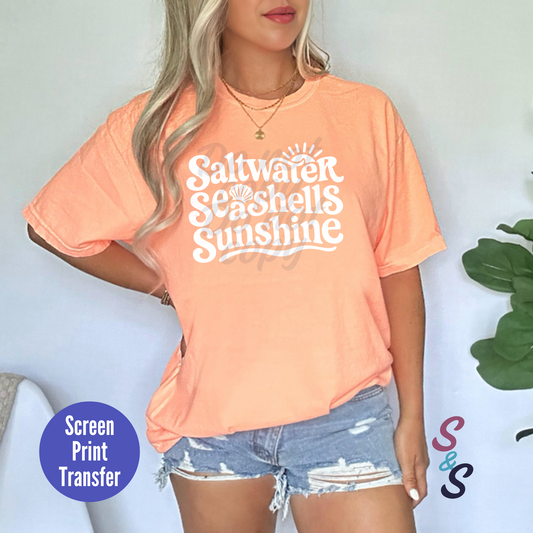 Saltwater Seashells Sunshine Screen Print - SC011