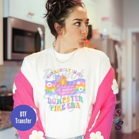 Pastel Dumpster Fire Direct To Film Print Transfer (DTF)