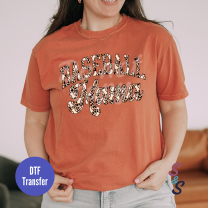 Baseball Mama Leopard Direct To Film Print Transfer (DTF) 1044