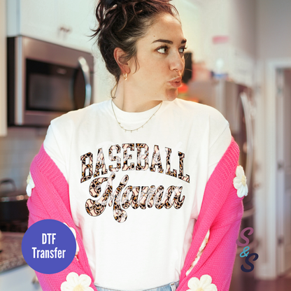 Baseball Mama Leopard Direct To Film Print Transfer (DTF) 1044