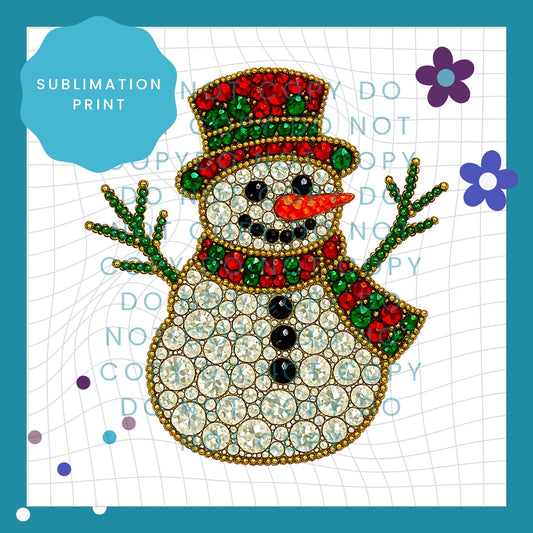 Jewel Snowman Sublimation Print Transfer 4004