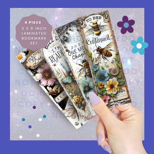 Magical Bees 4 Piece Bookmark Set BB001