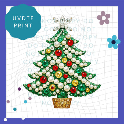 Jewel Christmas Tree 2 Tree UVDTF Transfer 4003