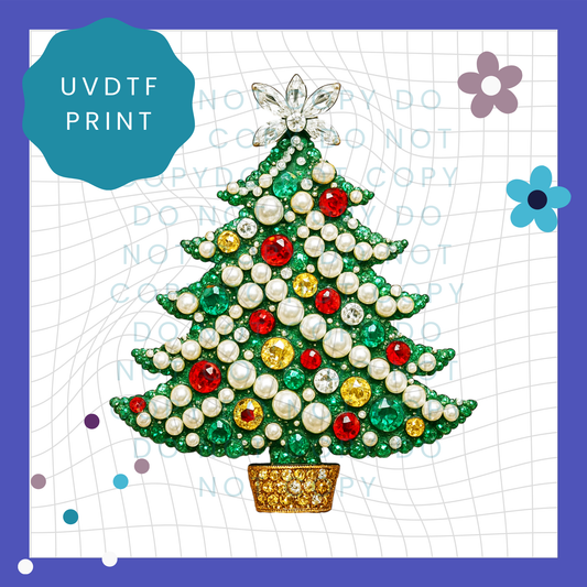 Jewel Christmas Tree UVDTF Transfer 4002