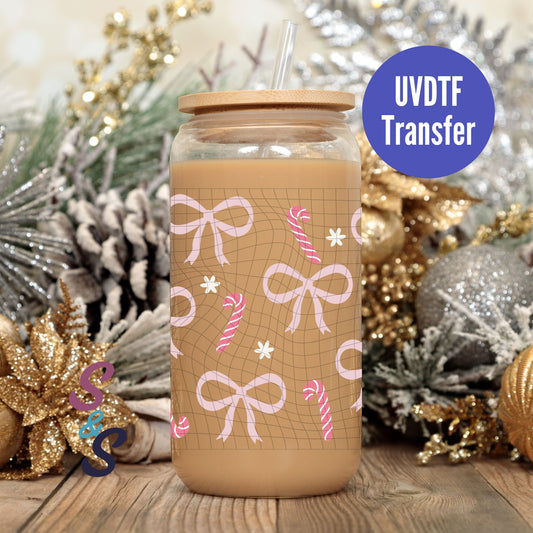 Coquette Candy UVDTF Transfer 16 Oz Glass Can Wrap
