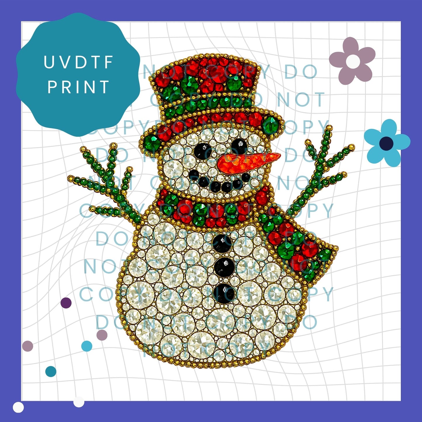 Jewel Snowman UVDTF Transfer 4004